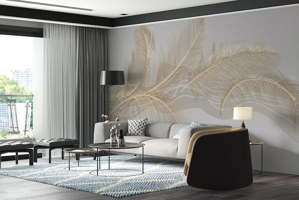 Elegant metallic feather illustration Elegant metallic feather illustration