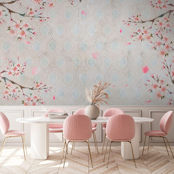 Motif floral blanc et rose Motif floral blanc et rose