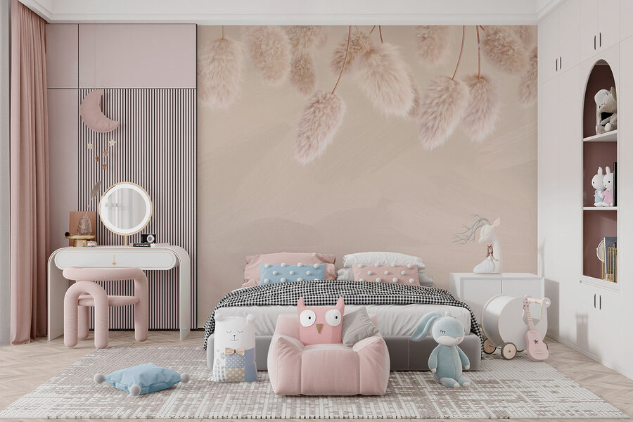 Groupe de fleurs pelucheuses