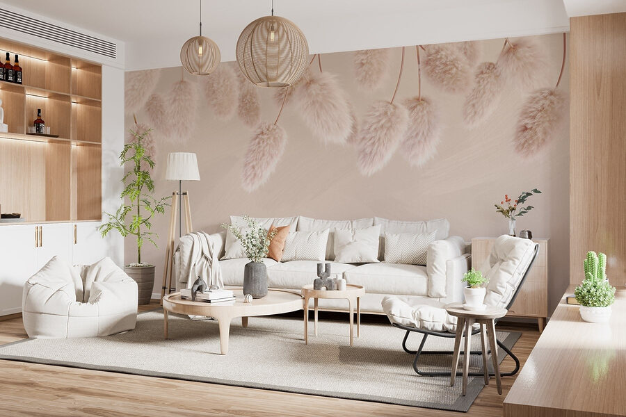 Groupe de fleurs pelucheuses
