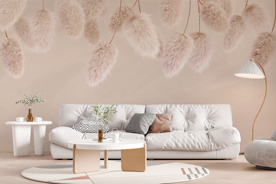 Groupe de fleurs pelucheuses