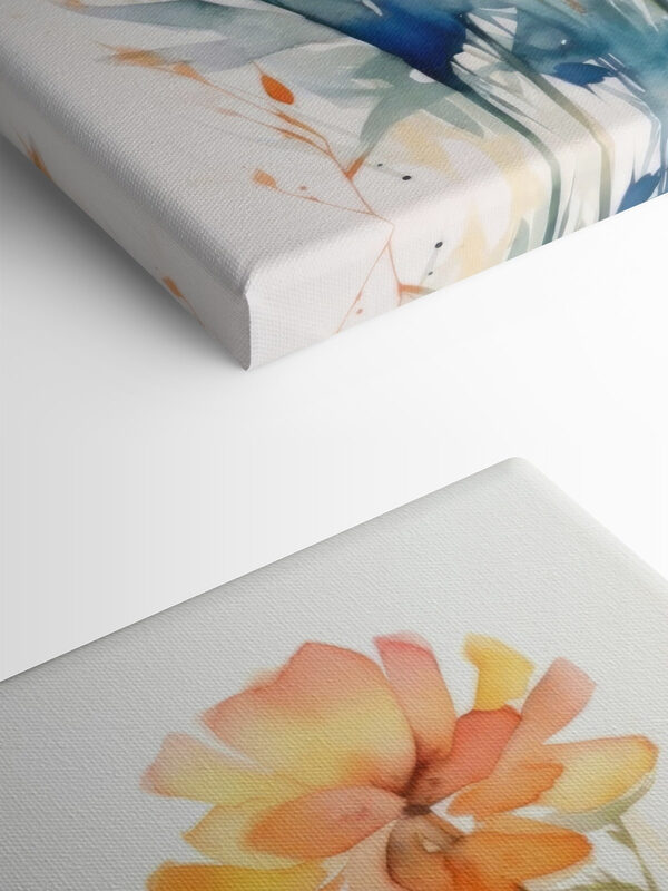 Une peinture de fleurs et de feuilles Une peinture de fleurs et de feuilles