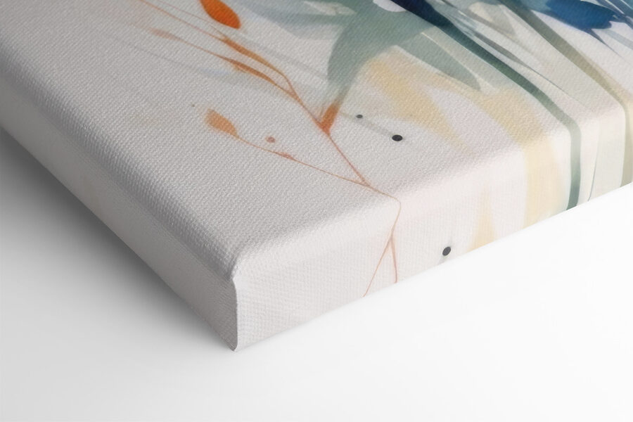 Une peinture de fleurs et de feuilles