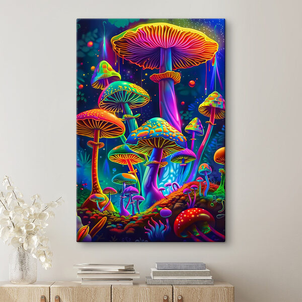 Champignons colorés dans une forêt Champignons colorés dans une forêt