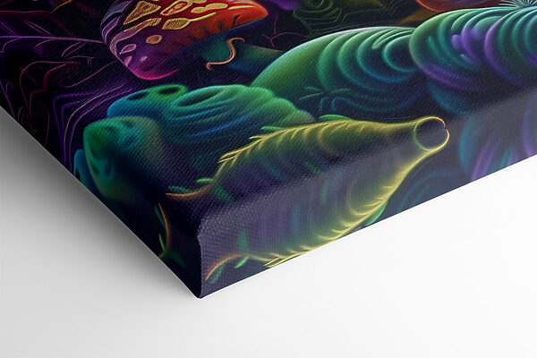 A group of colorful mushrooms A group of colorful mushrooms