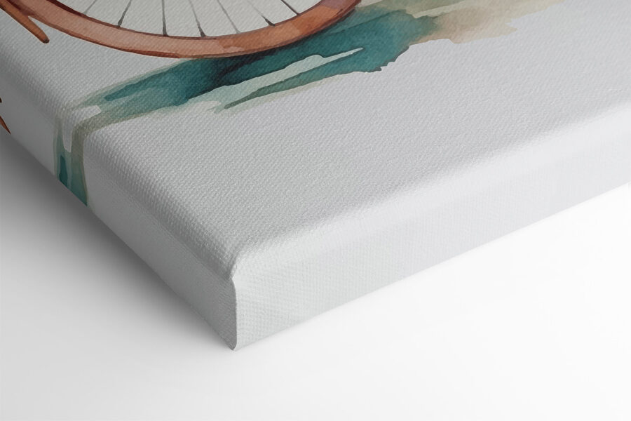 Tableaux Une peinture à l'aquarelle d'une bicyclette avec des fleurs. – Image 4