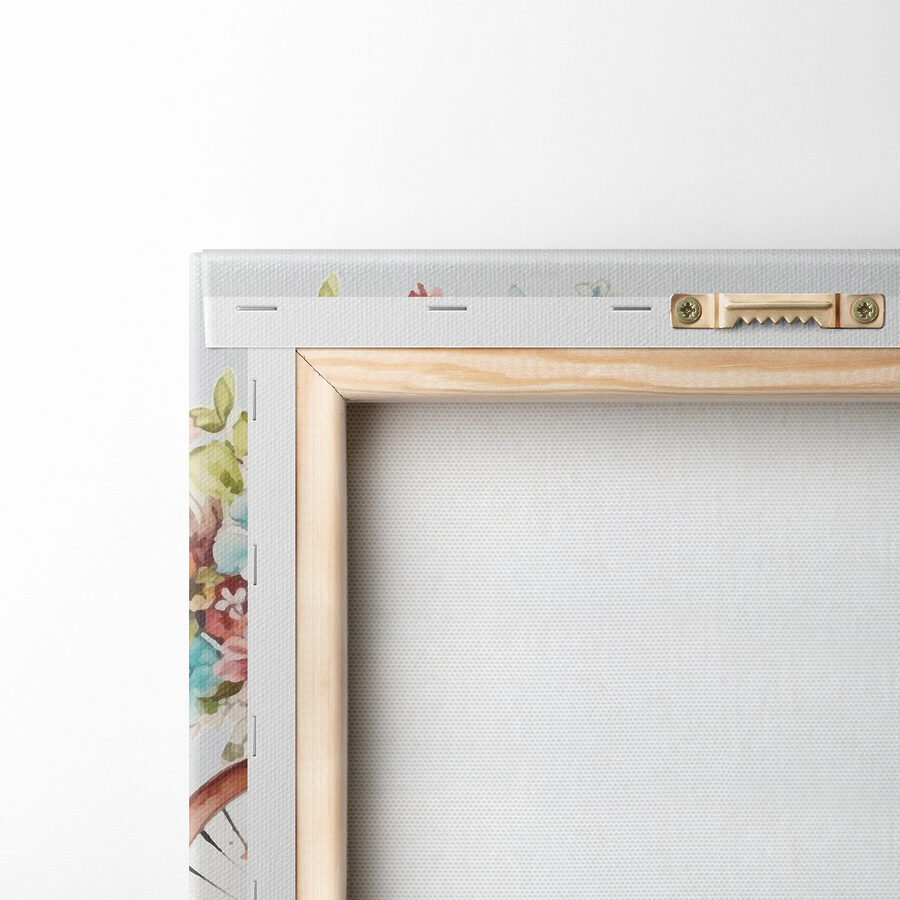 Tableaux Une peinture à l'aquarelle d'une bicyclette avec des fleurs. – Image 5
