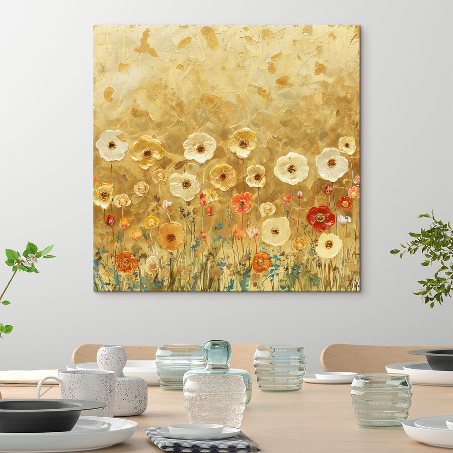 Peinture de fleurs sur un mur
