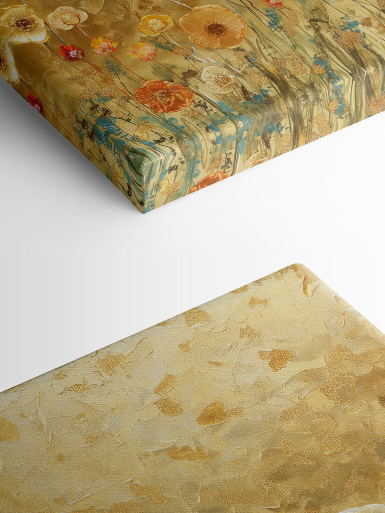 Painting of flowers on a wall Painting of flowers on a wall