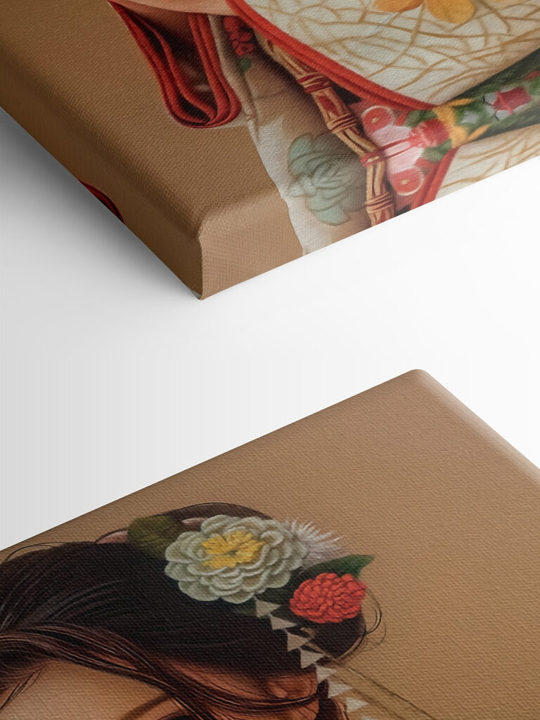 Woman holding flowers in her hair