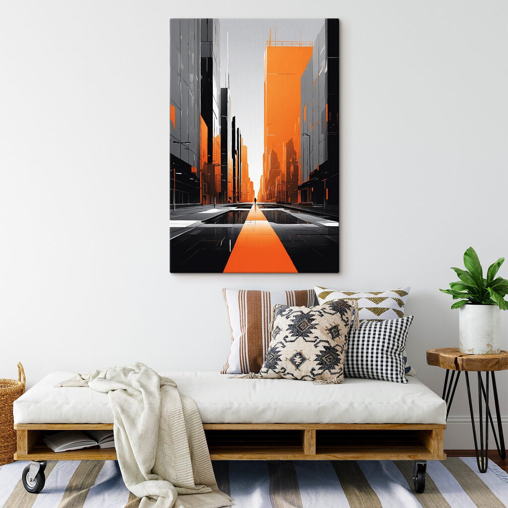 Person walking on a street with tall buildings Person walking on a street with tall buildings