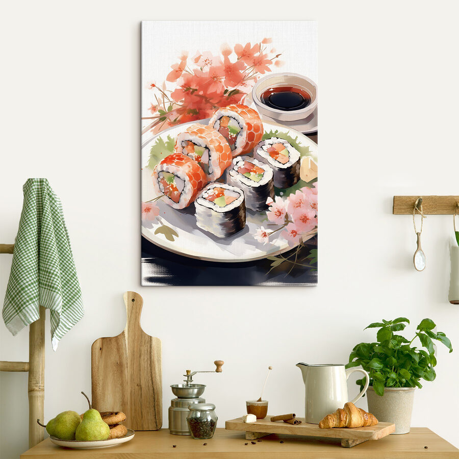 Assiette de sushis et sauce Assiette de sushis et sauce