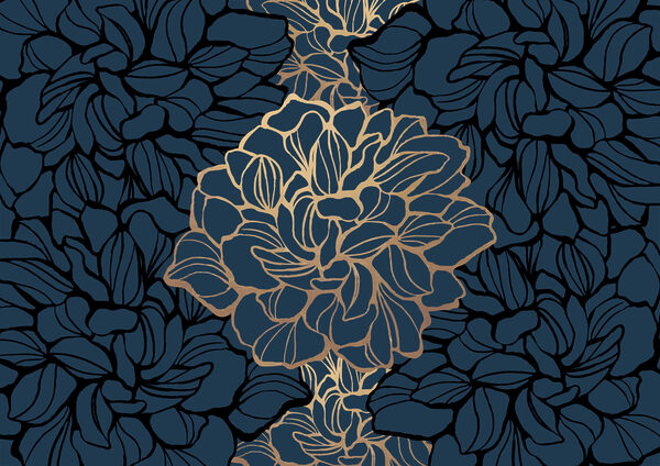 Motif floral audacieux sur fond sombre Motif floral audacieux sur fond sombre