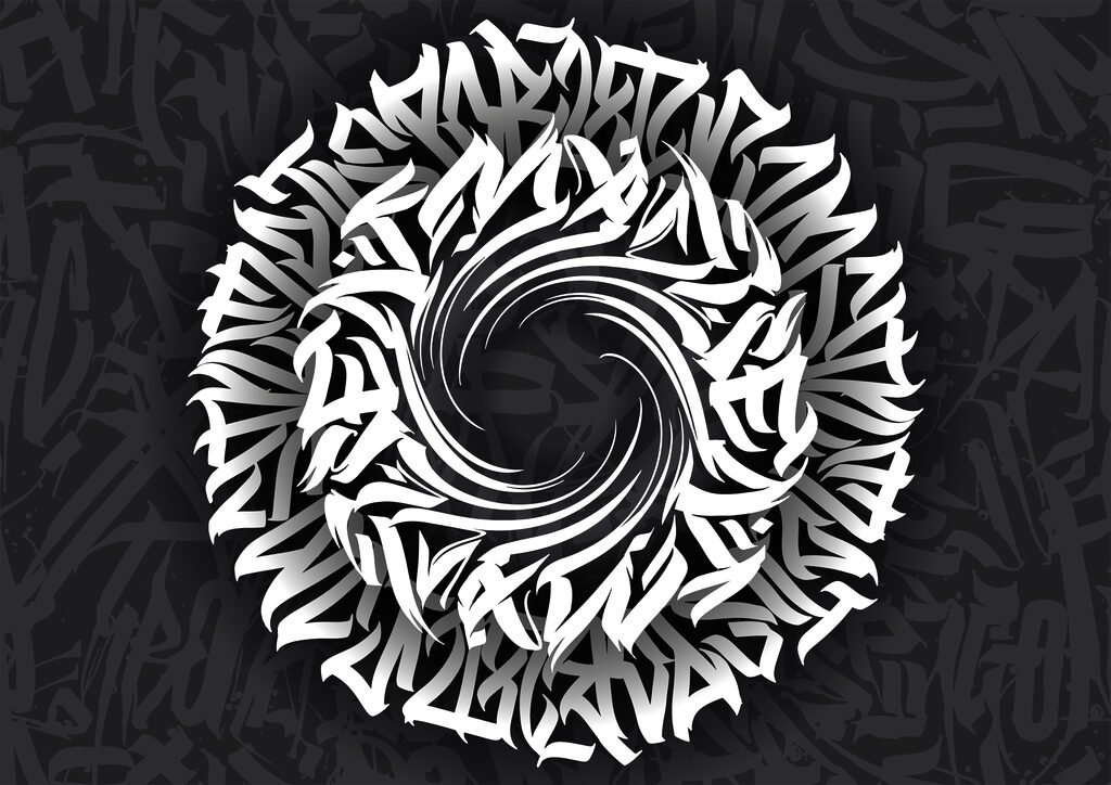 Motif circulaire avec des lettres Motif circulaire avec des lettres
