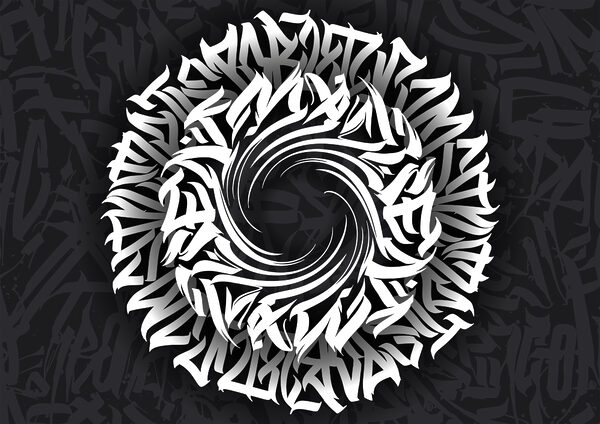 Motif circulaire avec des lettres Motif circulaire avec des lettres