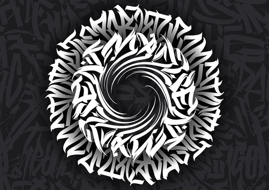 Motif circulaire avec des lettres Motif circulaire avec des lettres