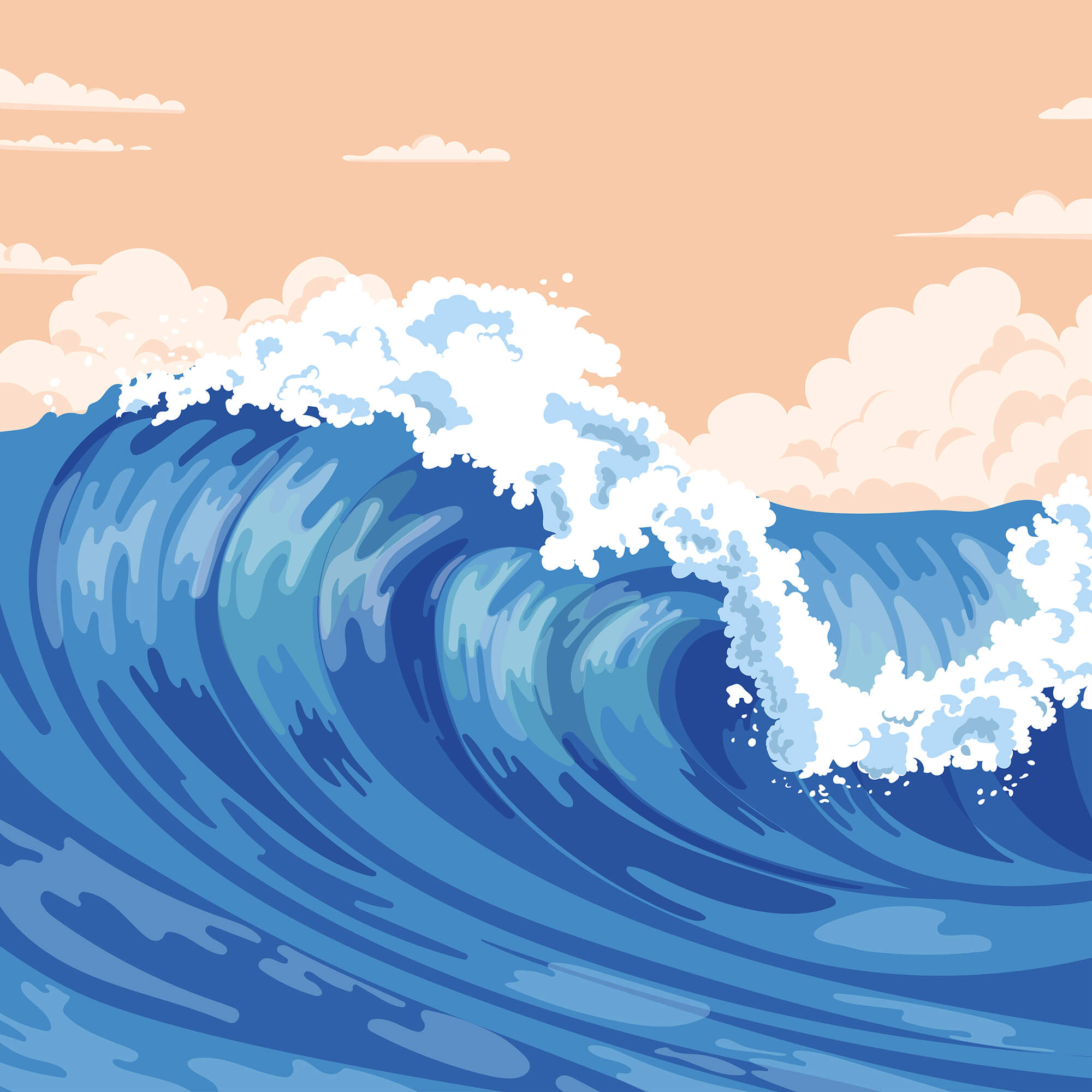 Grande vague avec des vagues d'écume t00043p - Grande vague avec des vagues d'écume - tegory