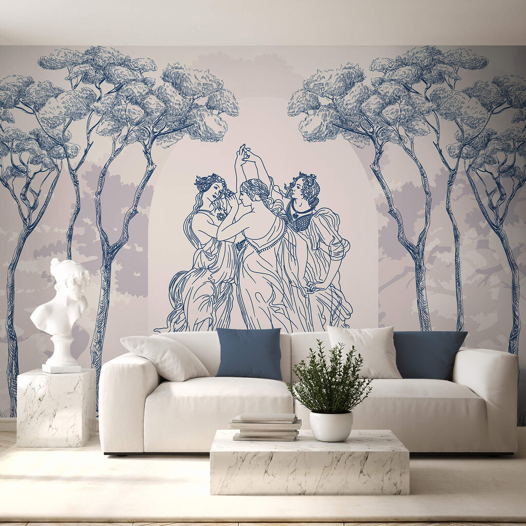 Groupe de personnes dansant sous les arbres