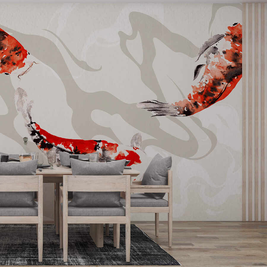 Peinture de poissons nageant