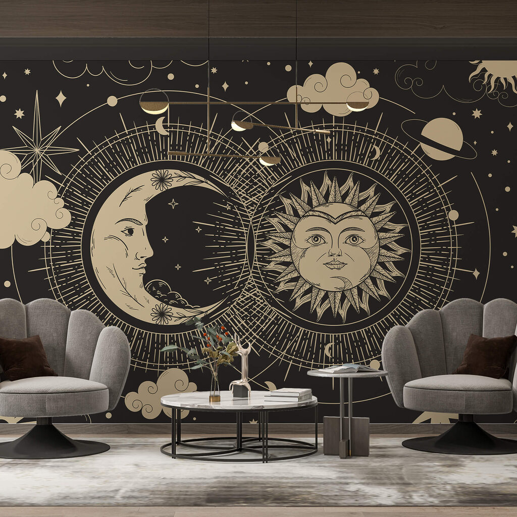 Soleil et lune dans le ciel Soleil et lune dans le ciel