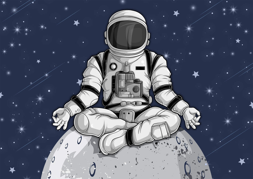 Un astronaute assis sur la lune Un astronaute assis sur la lune