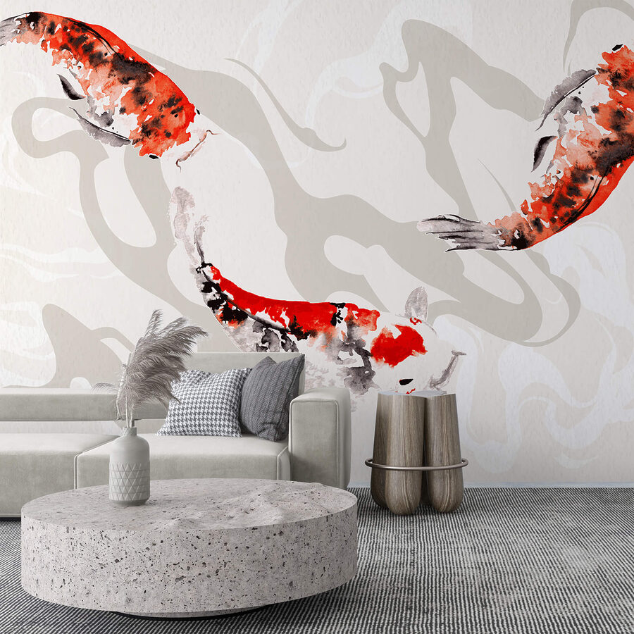 Peinture de poissons nageant
