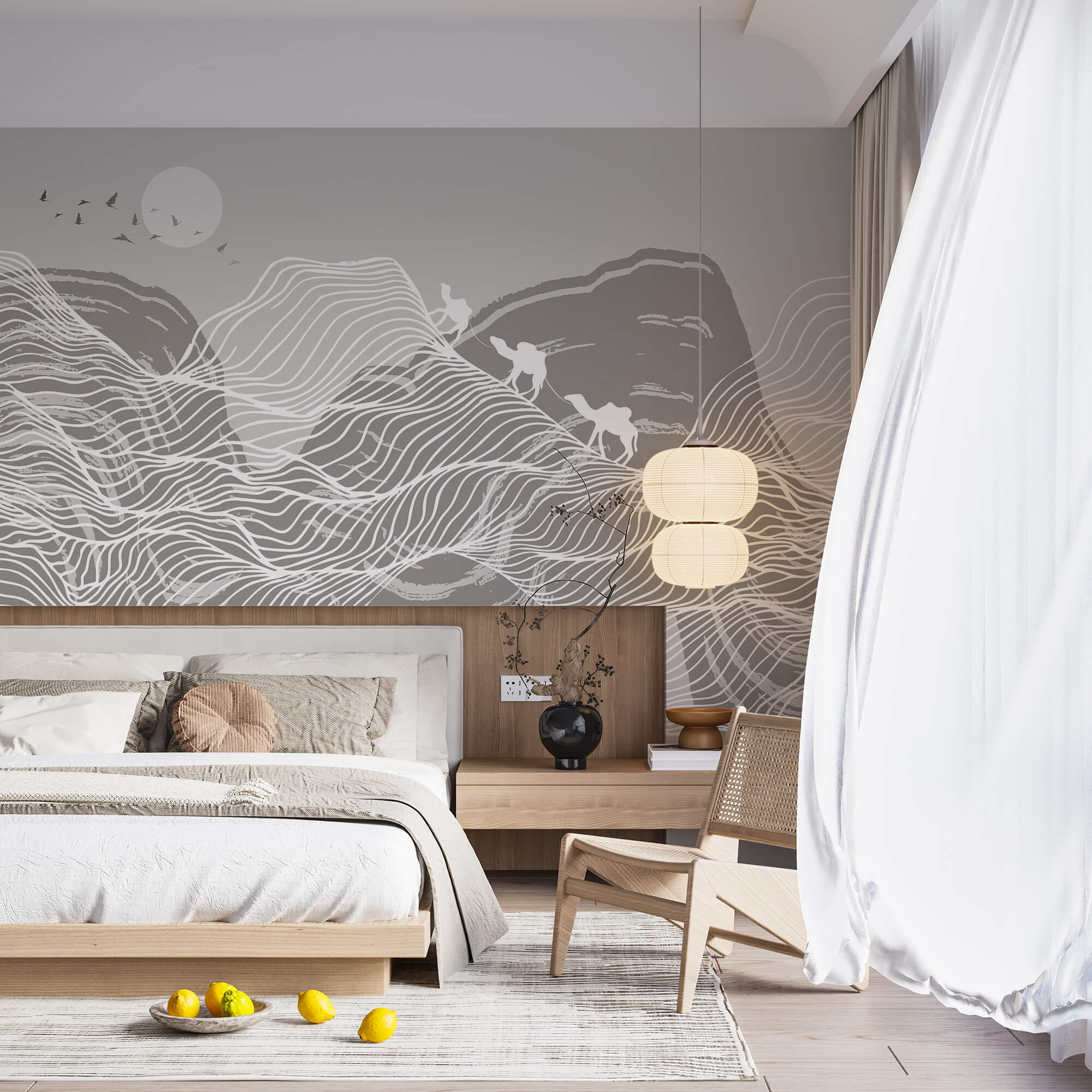 Lignes blanches sur fond gris