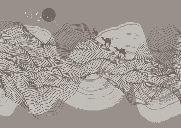 Dessin d'un paysage désertique Dessin d'un paysage désertique