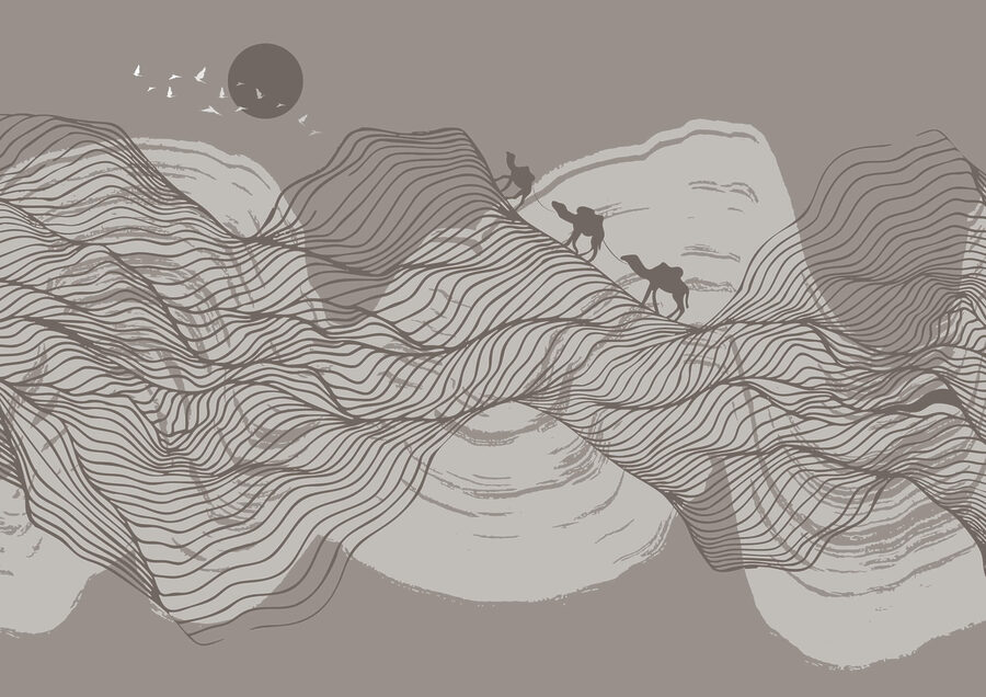 Dessin d'un paysage désertique Dessin d'un paysage désertique
