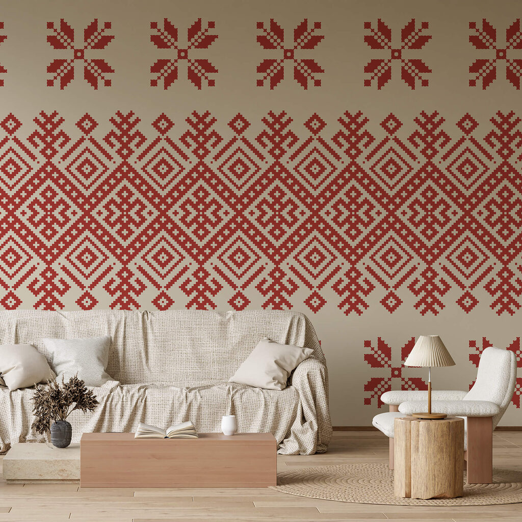 Motif rouge et blanc