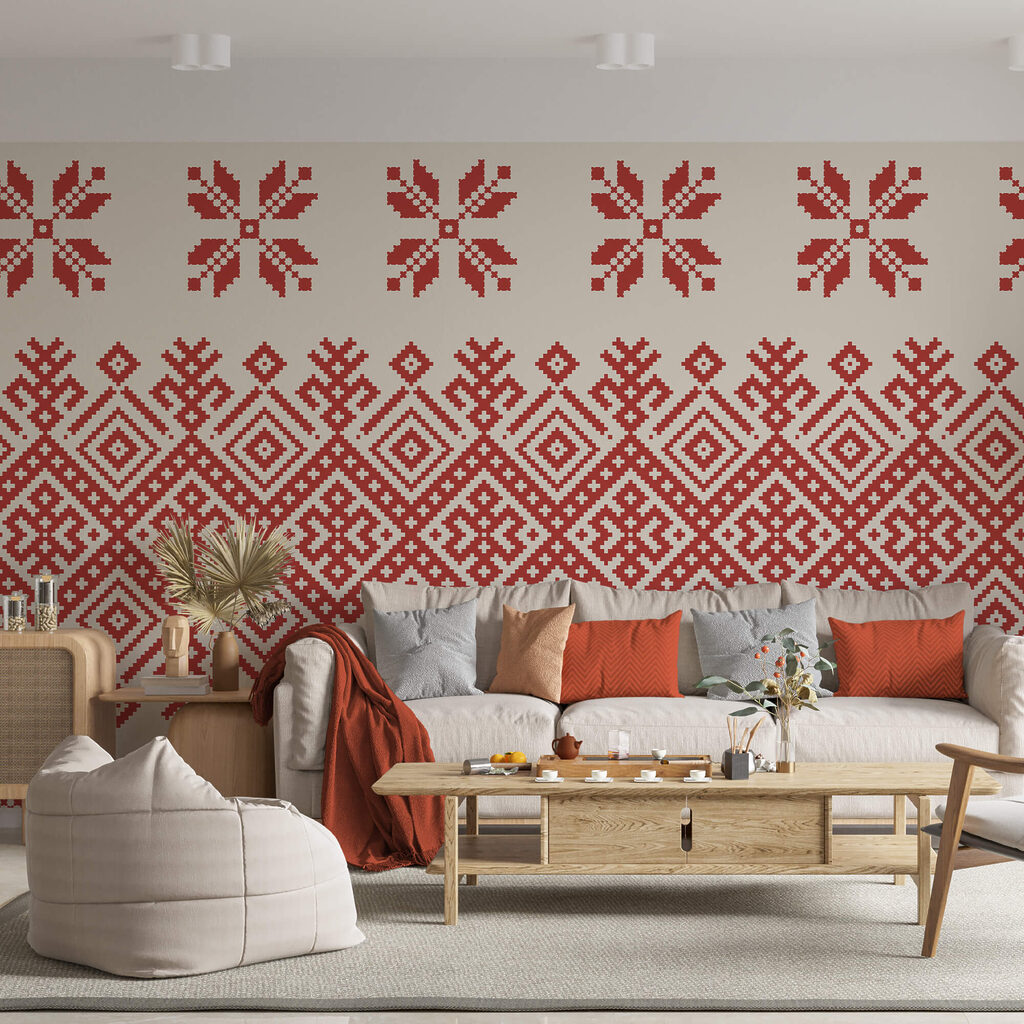 Motif rouge et blanc