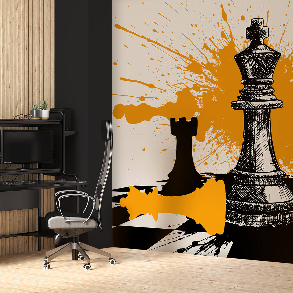 Pièces d'échecs noires et blanches