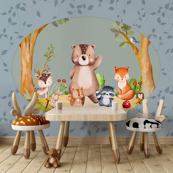 Caricature d'animaux dans une forêt Caricature d'animaux dans une forêt