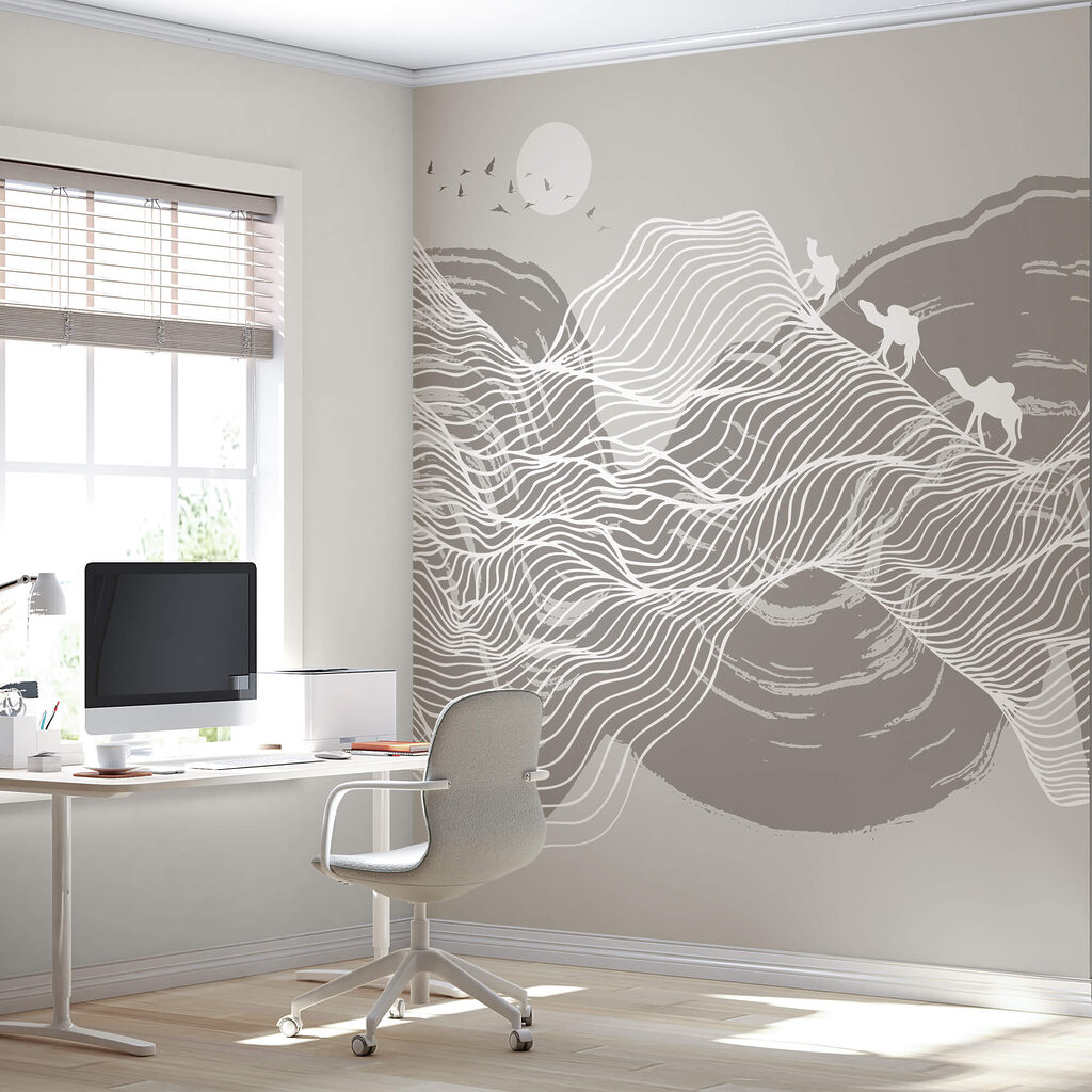 Lignes blanches sur fond gris