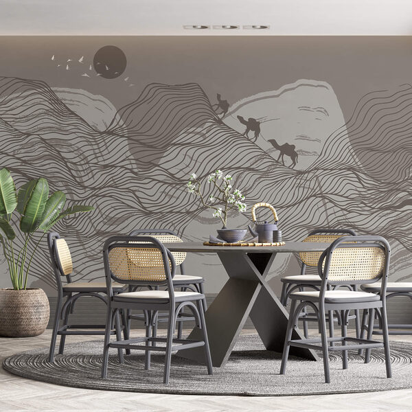 Dessin d'un paysage désertique Dessin d'un paysage désertique
