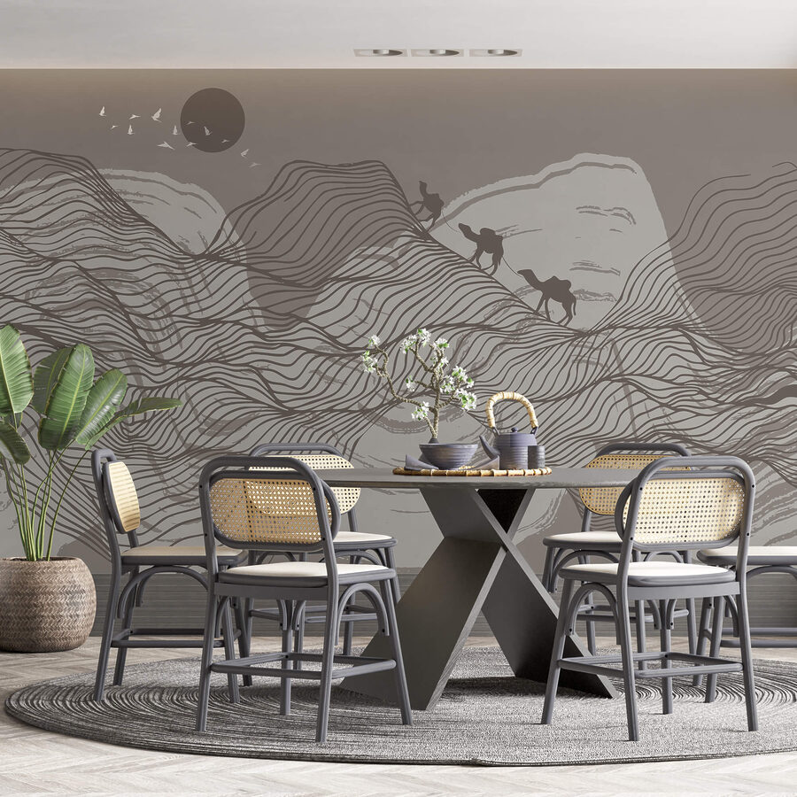 Dessin d'un paysage désertique Dessin d'un paysage désertique