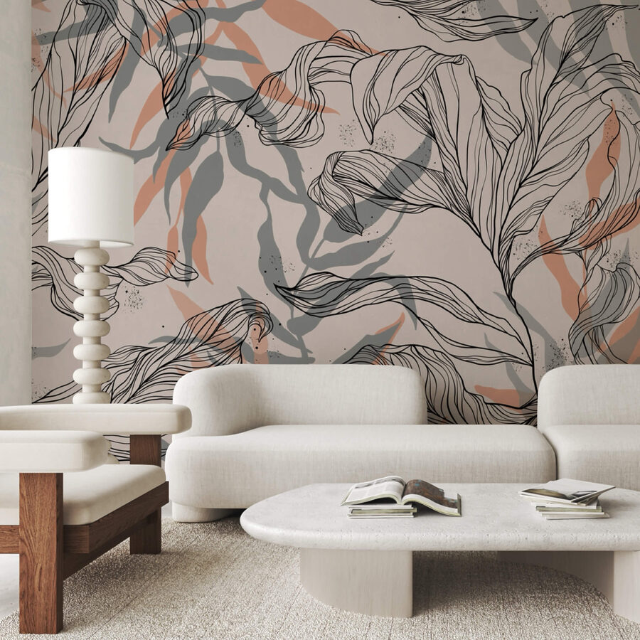 Motif de feuilles et de branches