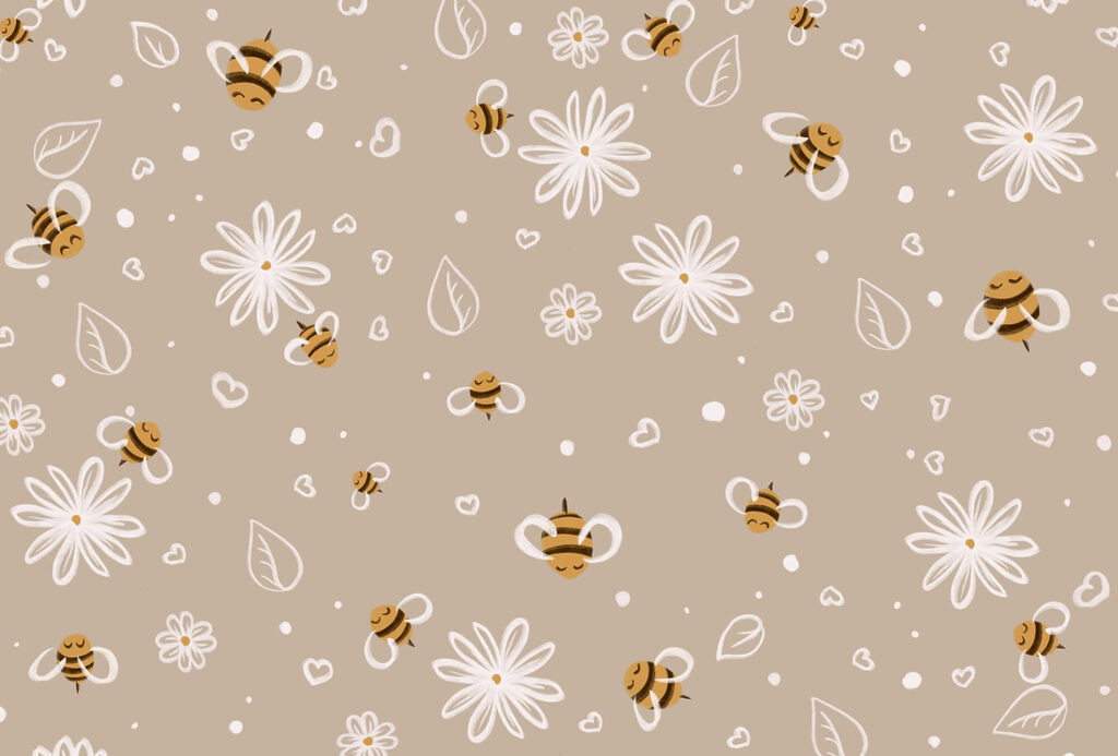 Motif d'abeilles et de fleurs Motif d'abeilles et de fleurs