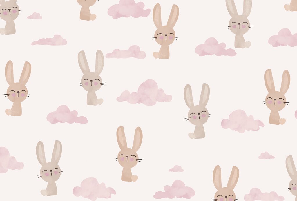 Motif de lapins et de nuages Motif de lapins et de nuages