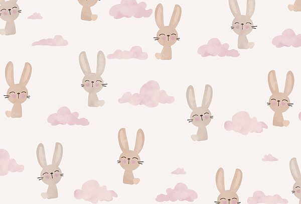 Motif de lapins et de nuages Motif de lapins et de nuages