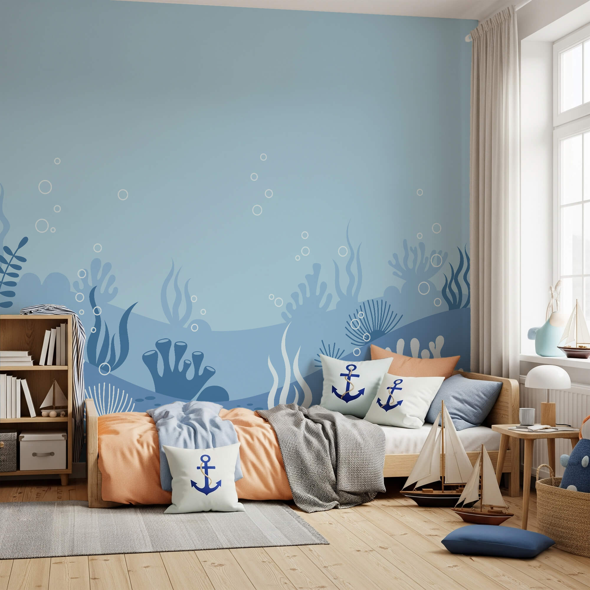 Scène sous-marine bleue et blanche Scène sous-marine bleue et blanche