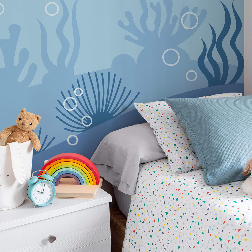 Scène sous-marine bleue et blanche Scène sous-marine bleue et blanche