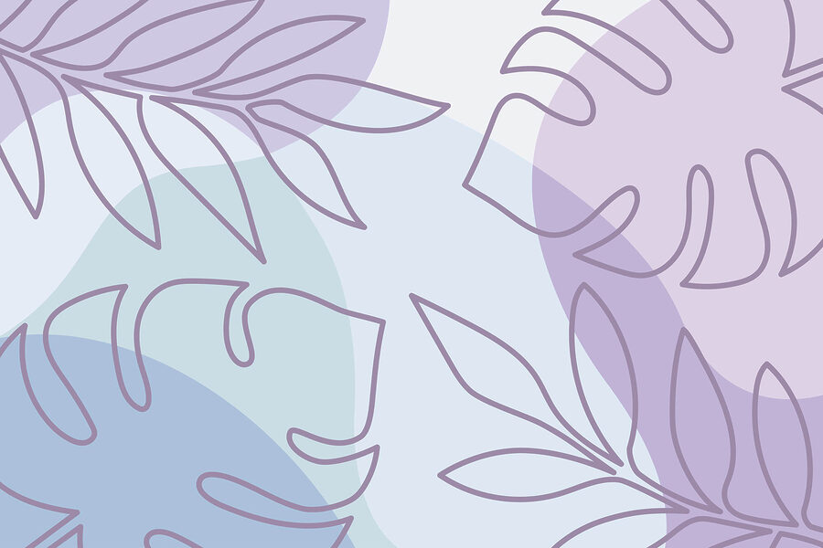 Motif violet et blanc avec des feuilles
