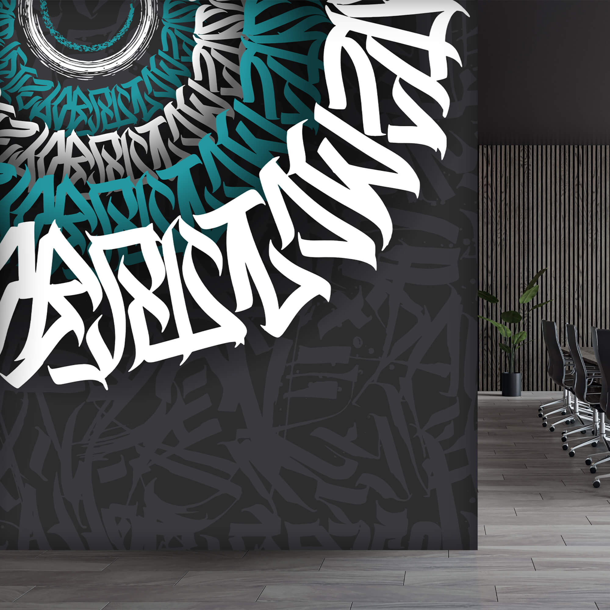 Graffiti blanc et bleu sur fond noir Graffiti blanc et bleu sur fond noir