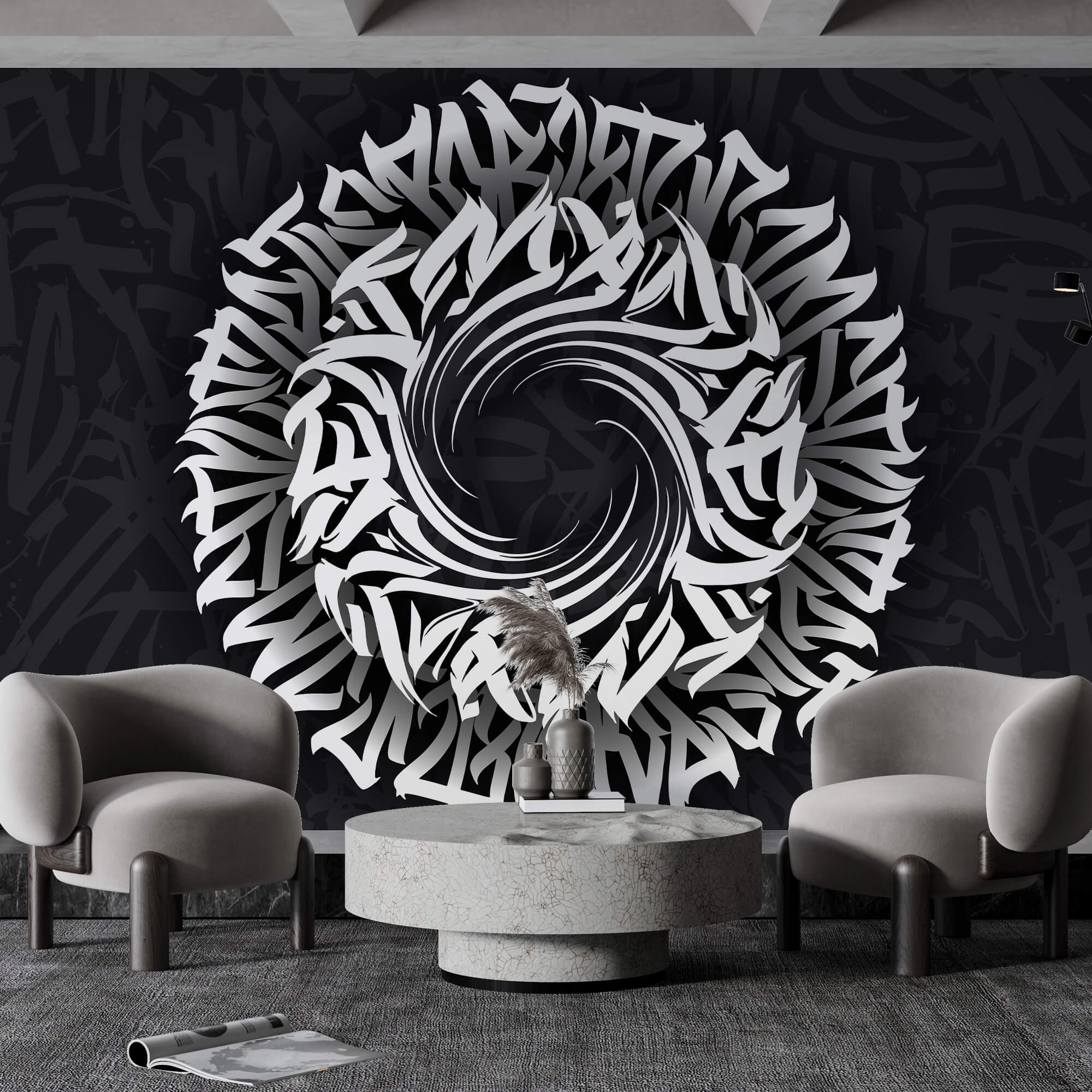 Motif circulaire avec des lettres Motif circulaire avec des lettres