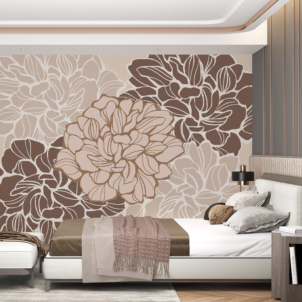 Fleur avec de nombreuses feuilles