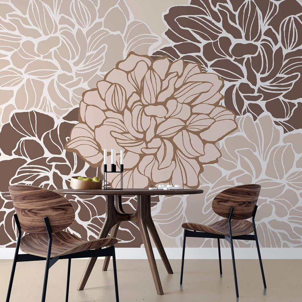 Fleur avec de nombreuses feuilles