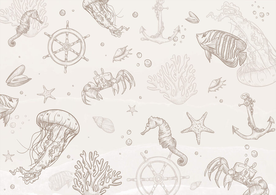 Motif de créatures marines
