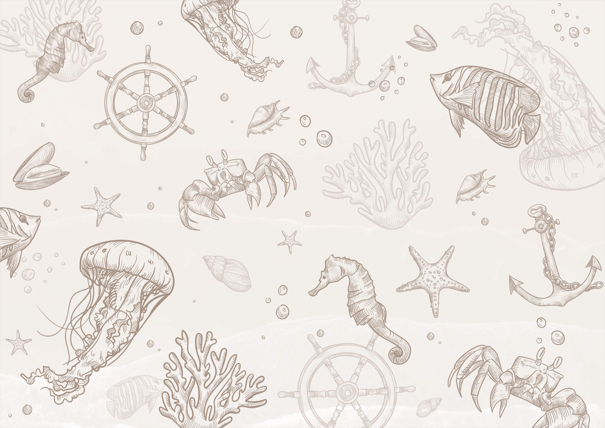 Pattern of sea creatures Pattern of sea creatures