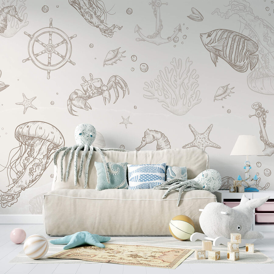 Motif de créatures marines